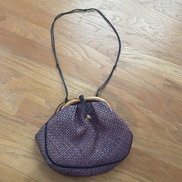 Vintage Neiman Marcus purple Straw Crossbody Bag - Picture 16 of 16